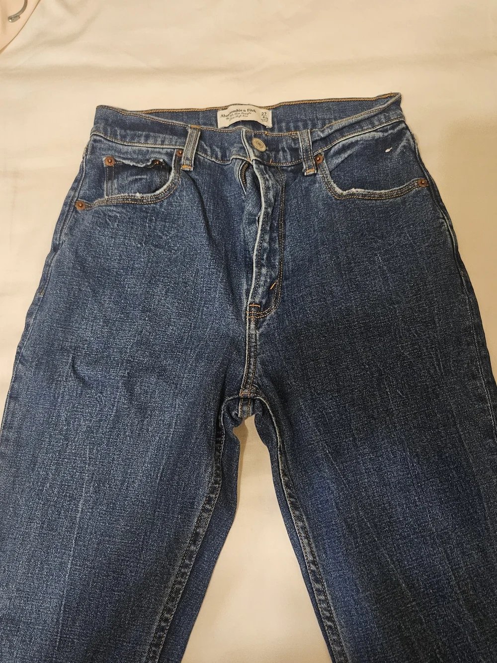 High-Rise Straight Leg Women's Jeans in Dark Blue
